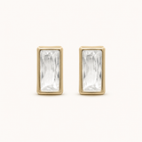 Arete rectangular Oro 10K con Zirconia